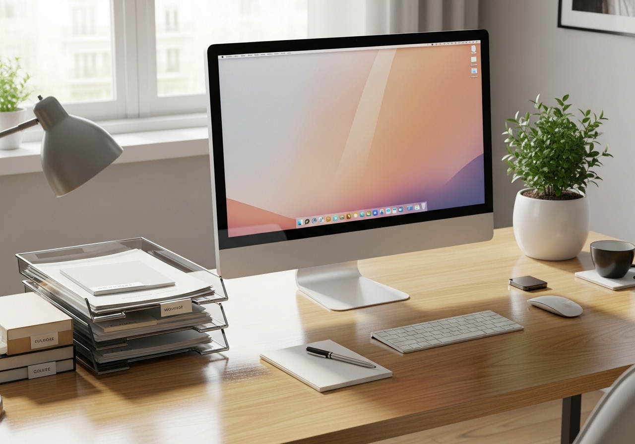 Clean office after professional cleaning